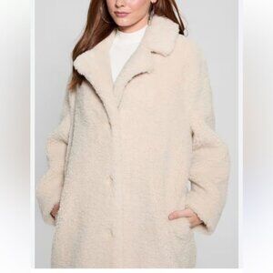 Asos Light Pink Teddy Coat Size 10